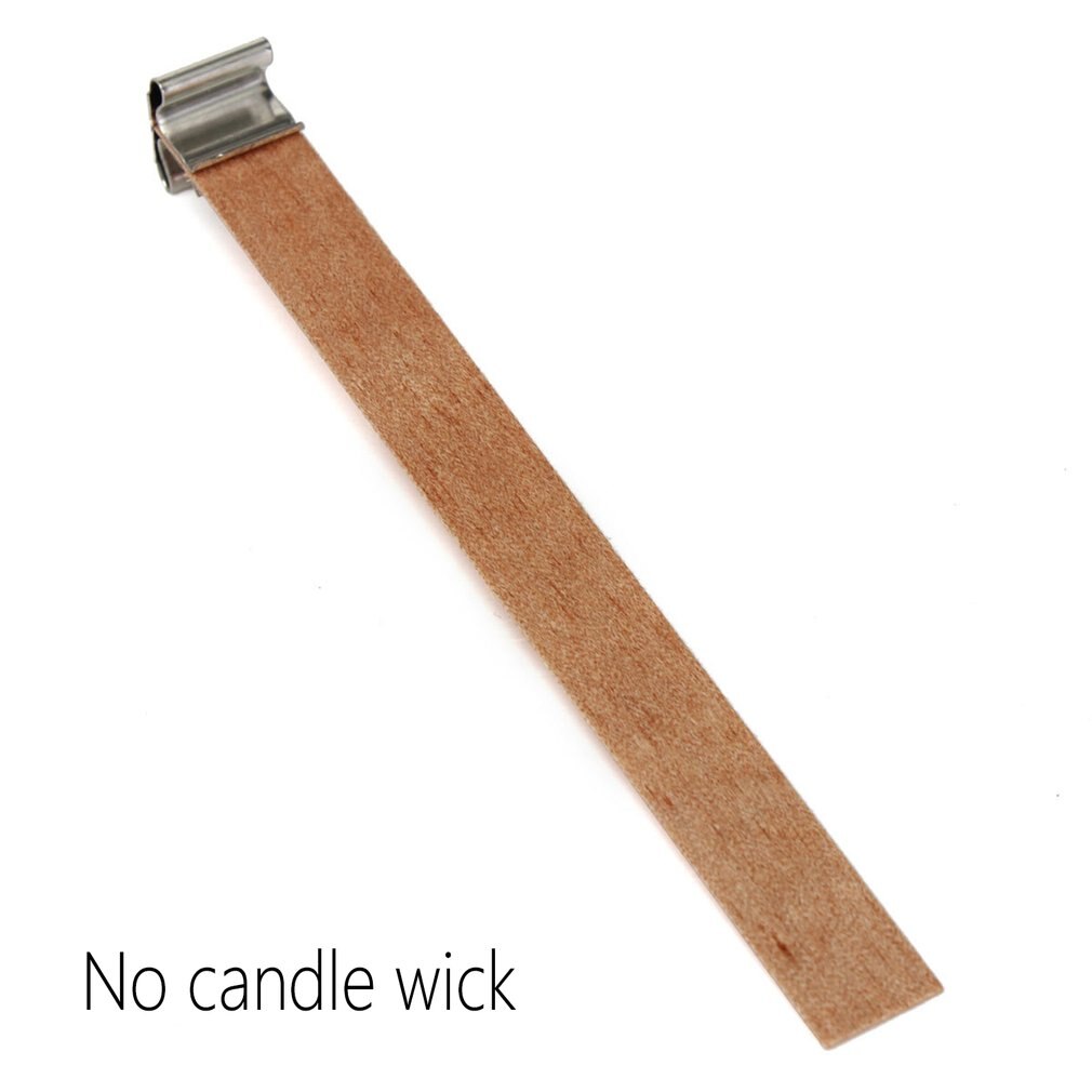 Wooden Wick Wax Handmade Candle Wooden Core With Sustainer Tab DIY Candle Making Supplies Metal Base