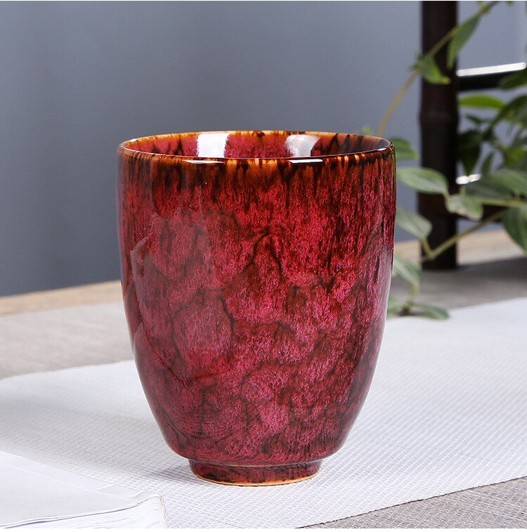 JIA-GUI-taza de té China LUO, tazas de té de cerámica con cambio de horno, taza de viaje para el hogar, juego de té de cerámica , 250ML, I063: C