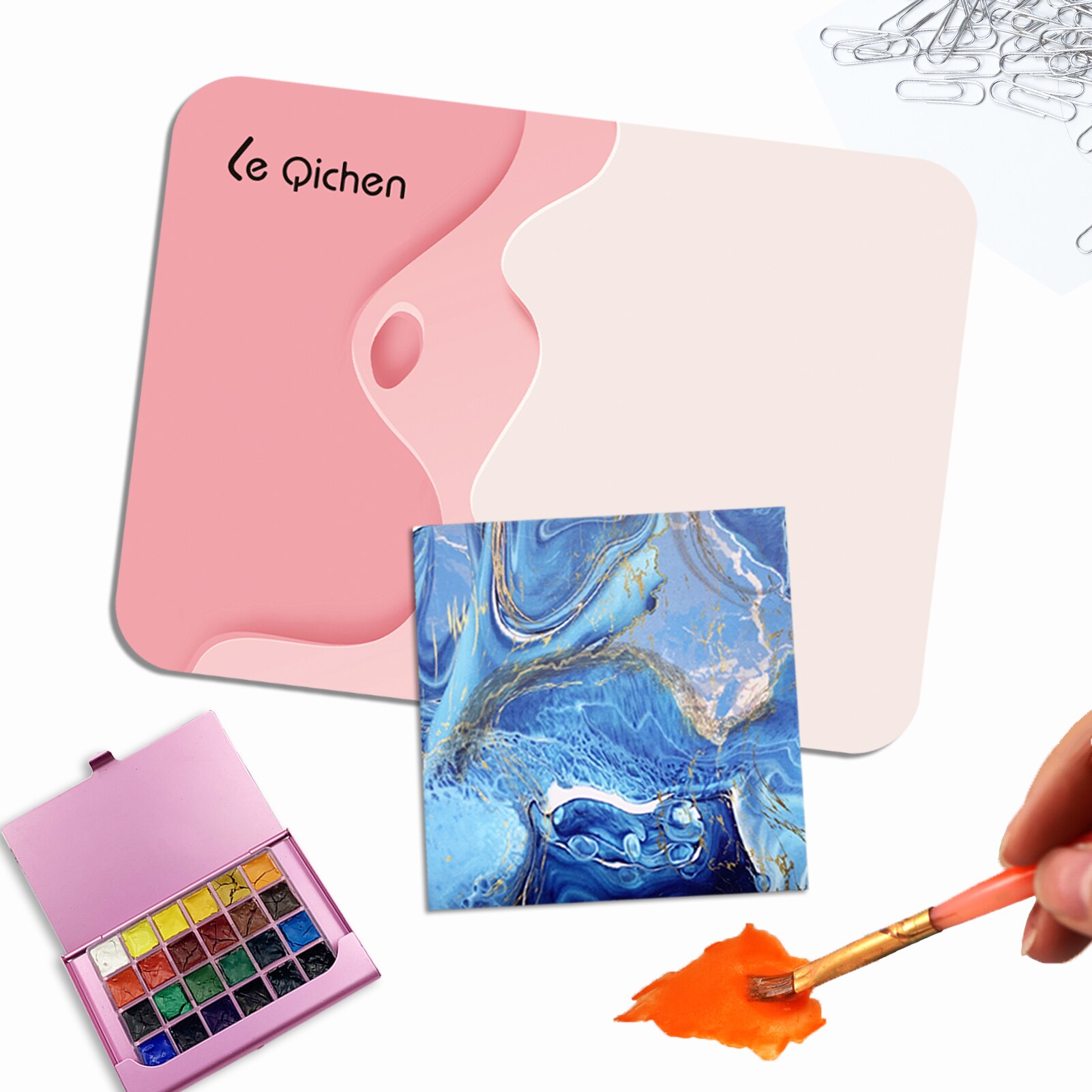 Hardcover Aquarel Schetsboeken, 3.9X3.9 ''Pocket Pads, Set Met Toning Papier En Verf Doos