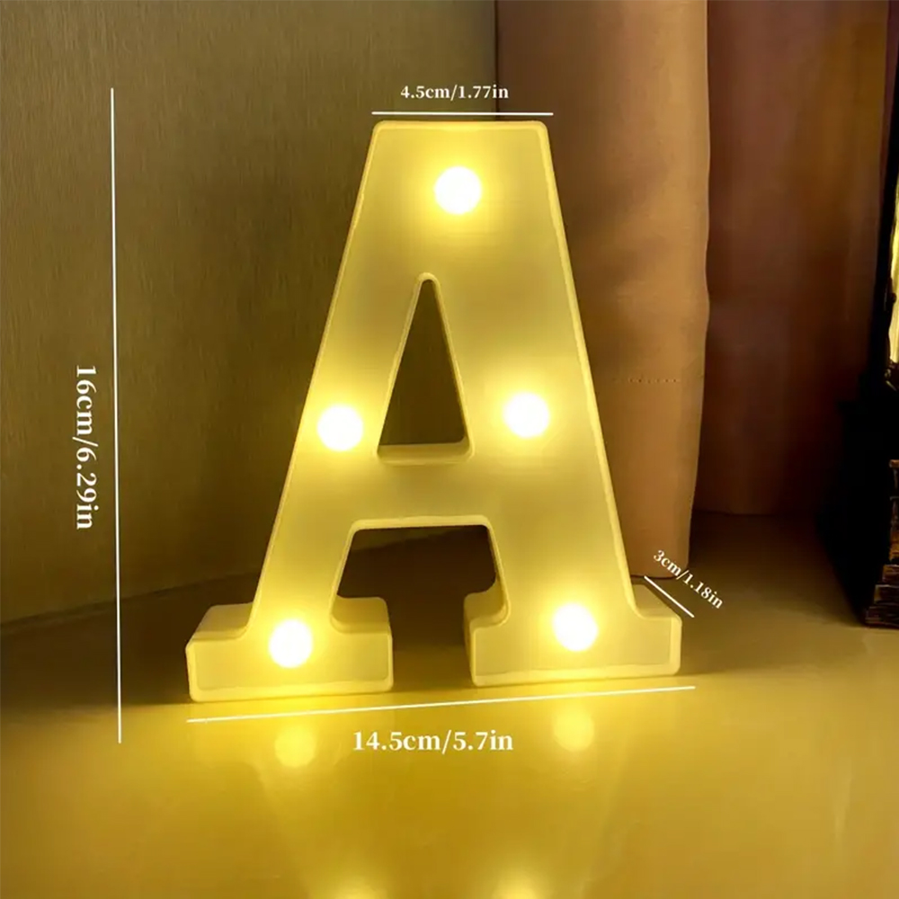 1pc Decorative Letter Led Light Emitting Decoration Battery Night Light Used For Family Weddings Birthdays Parties Letter Lights