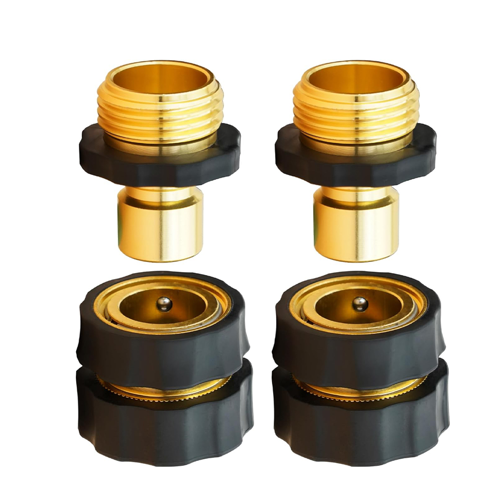 Garden Hose Quick Connector 3/4 Inch Male and Female Garden Hose Connector Quick Connector Garden Hose Accessories: Burgundy