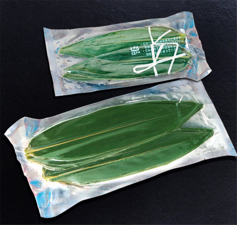 Plato decorativo de hojas verdes de bambú para sushi, plato de comida japonesa, decoración de sashimi, pequeñas hojas verdes, ingredientes frescos, herramientas de sushi