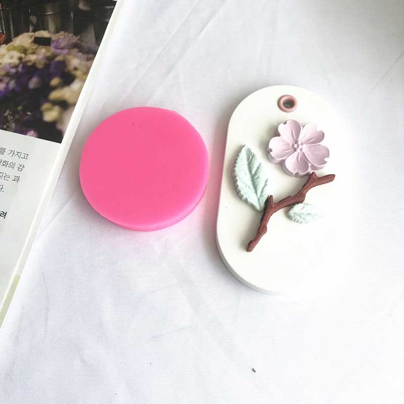 Molde de silicona para aromaterapia, montaje de flor de melocotón Sakura, yeso, Material de bricolaje, epoxi, jabón hecho a mano, vela, molde para hornear