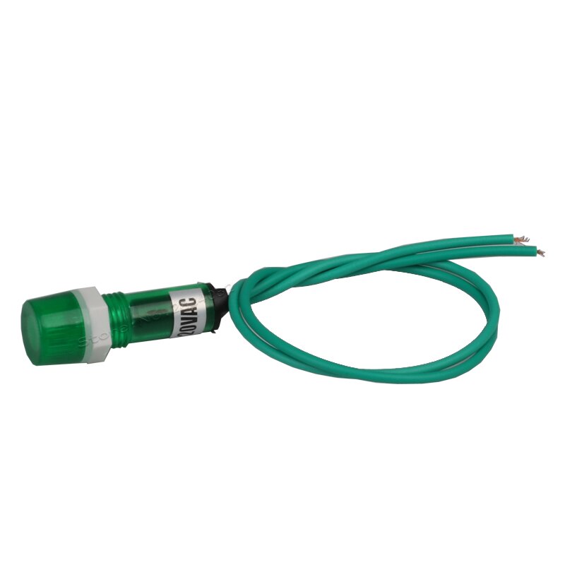 10 stk. 10mm signallampe indikator lys rød grøn 24v 220v pilot lys nhc 17cm kabeltråd