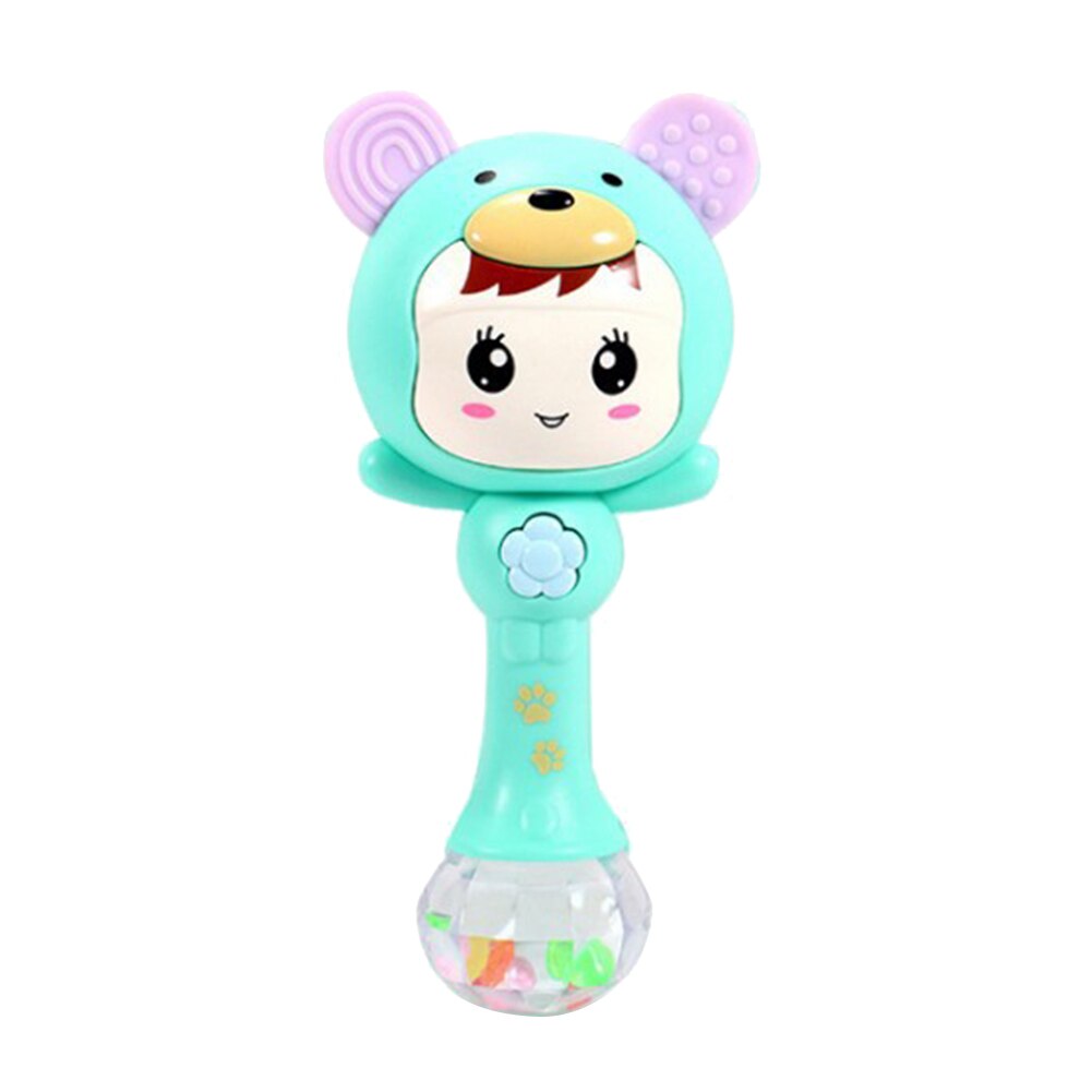 Zabawki dla niemowląt niemowlę dziecko kreskówka drżenie grzechotka noworodek dzwonek ręczny oświetlenie robić zastosowań muzycznych rytm gryzak zabawki edukacyjne robić nauczania początkowego: zielony