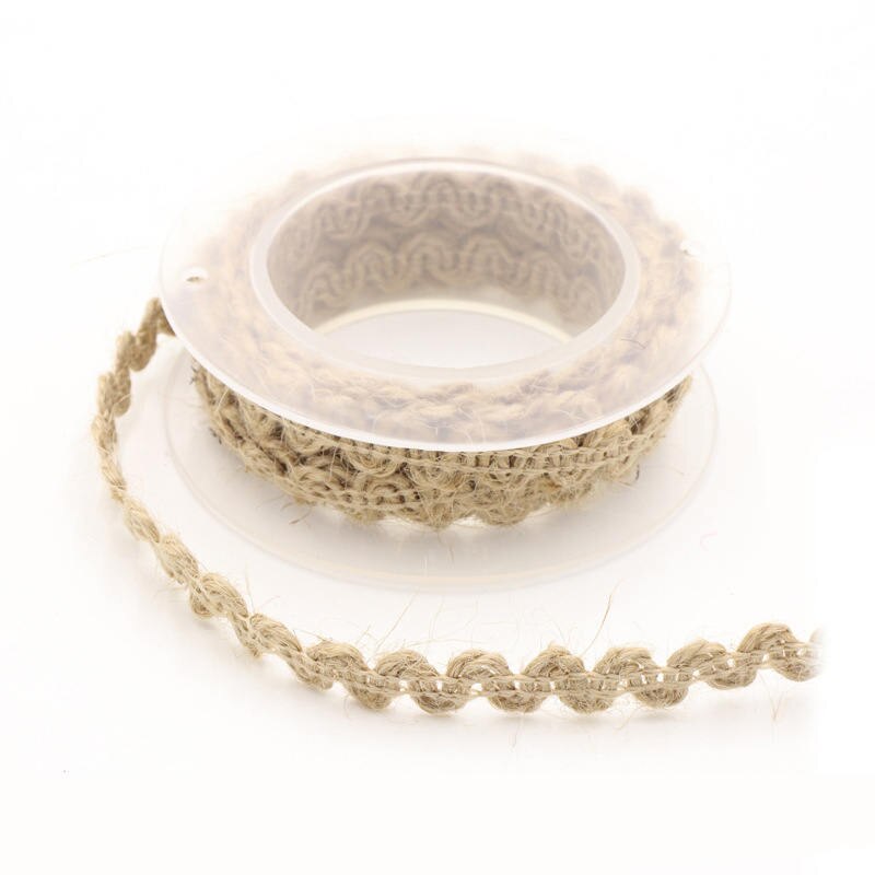 Ruban corde en dentelle et toile de Jute 2 Yards | Ruban bricolage pour Bouquet emballage artisanat décoration Scrapbooking, cordes tressées en lin, Jute: 2