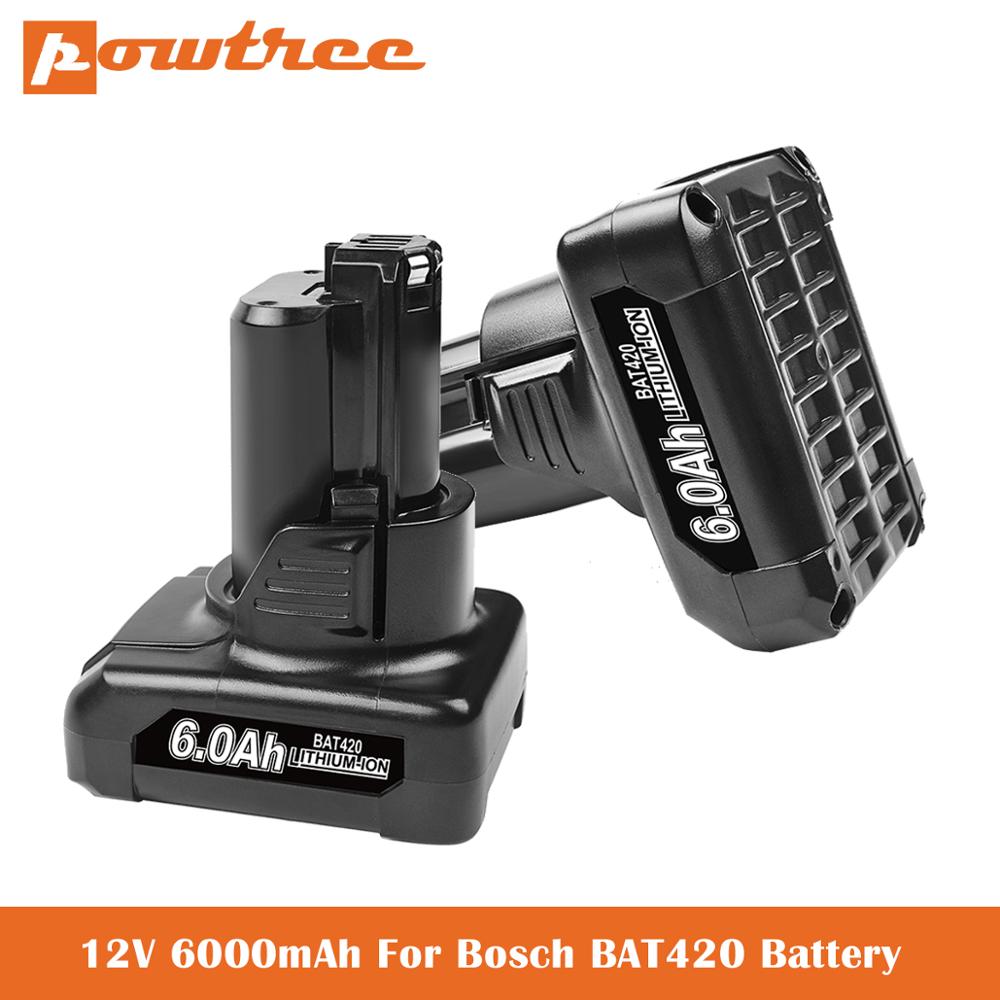 6.0Ah de repuesto para Bosch 10,8 V/12V 12V batería BAT411 BAT411A BAT412 BAT412A BAT413 BAT413A BAT414 D-70745 2607336013, 26073360