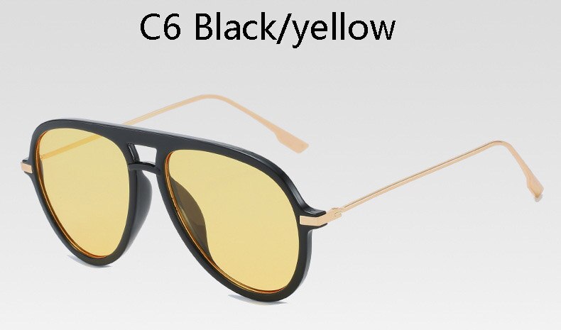 ¡Novedad de ! Gafas de sol clásicas retro para piloto, gafas de conducción para hombre con gradiente de gran tamaño a la para aviación, gafas UV para mujer ins populares: 1929 C6