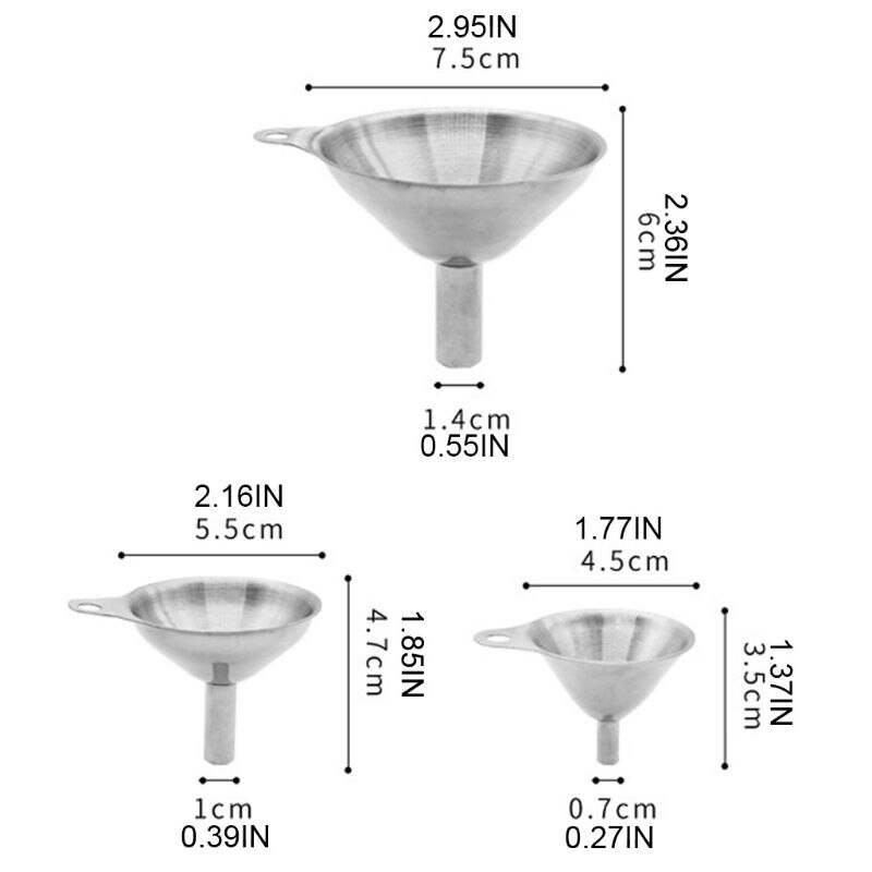 Stainless Steel Small Funnel Multifunctional Mini Oil Drainer with Hanging Ring