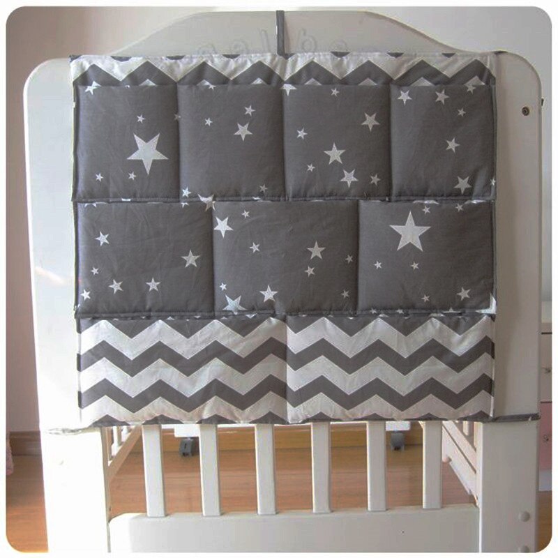 Babybedje Zak Opknoping Opbergtas Wieg Baby Bed Bumper Opknoping Opbergtas Multi-Functionele Mousseline Baby Beddengoed Bumper nachtkastje