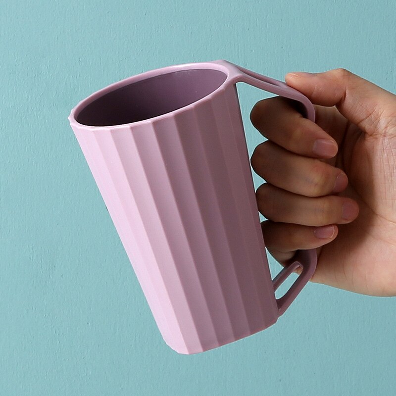 Household Washing Mups With Handle Couple Brushing Cups Children Mouthwash Cup Solid Color Cute Tooth Cylinder Cups