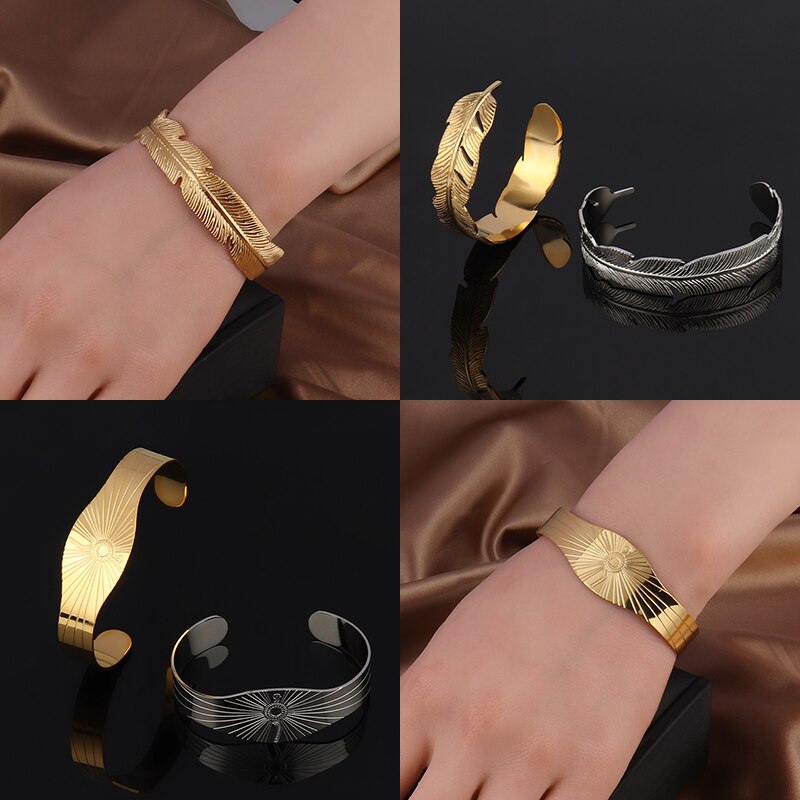 Women Stainless Steel Bracelets For Women Geometric Snake Bangle Bracelet Cuban Open Cuff Bracelet Punk Bracelet Jewelry