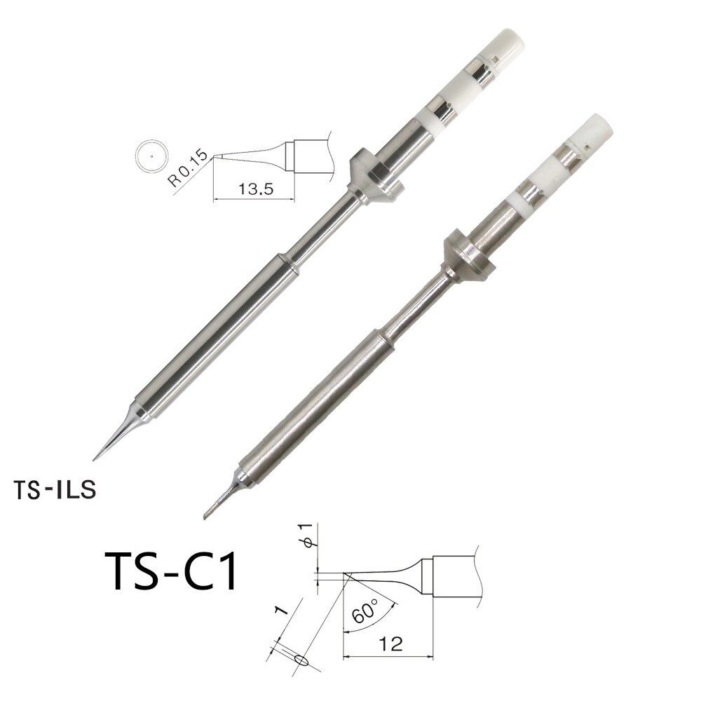 TS100 soldador eléctrico consejos TS-BC2 C4 D24 K KU B2 plomo puntas hierro soldadura MINI estación de soldadura: 2PCS TS100 TIPS