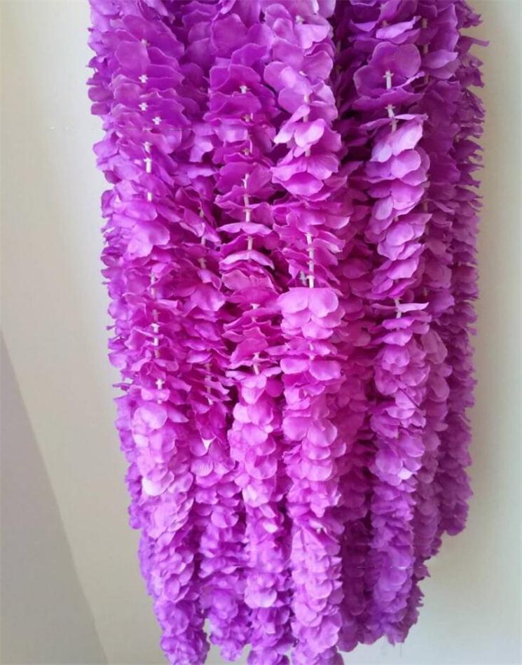 10 stk 39 tommer kunstig silke blomst blåregn 20 farver vin rattan til hjemmet bryllup centerpieces dekorationer buket: 10
