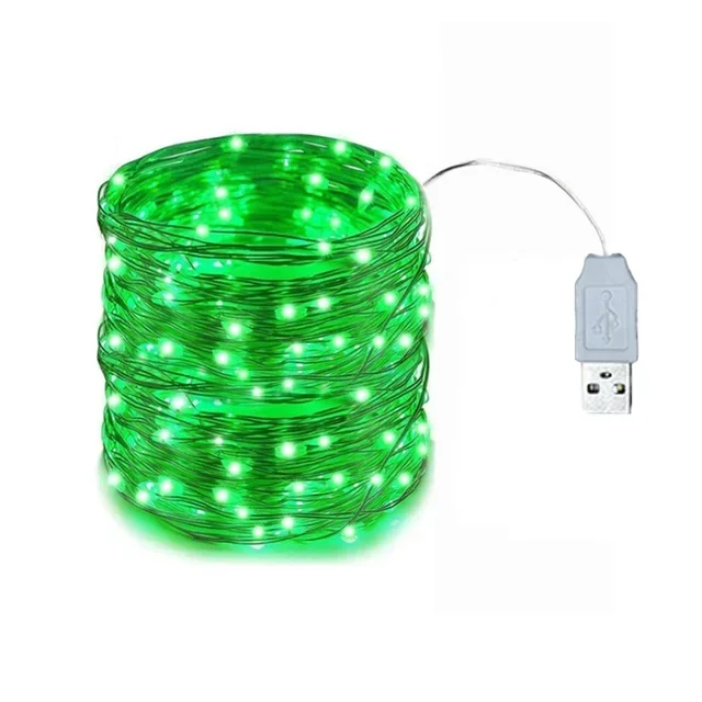USB LED Lichterketten 5/10/20M Silber Draht Girlande Licht Wasserdichte Lichterkette Für Weihnachten Hochzeit Party Dekoration