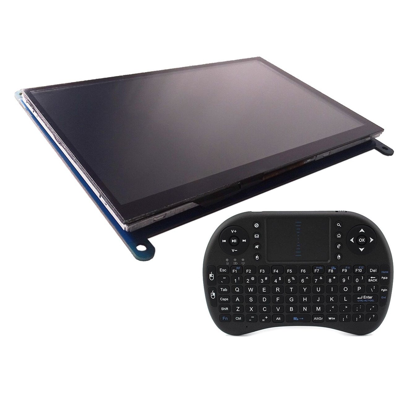 Pantalla táctil capacitiva de 7 pulgadas TFT LCD HDMI, módulo de Monitor 1024x600 para Raspberry Pi con teclado inalámbrico y ratón táctil