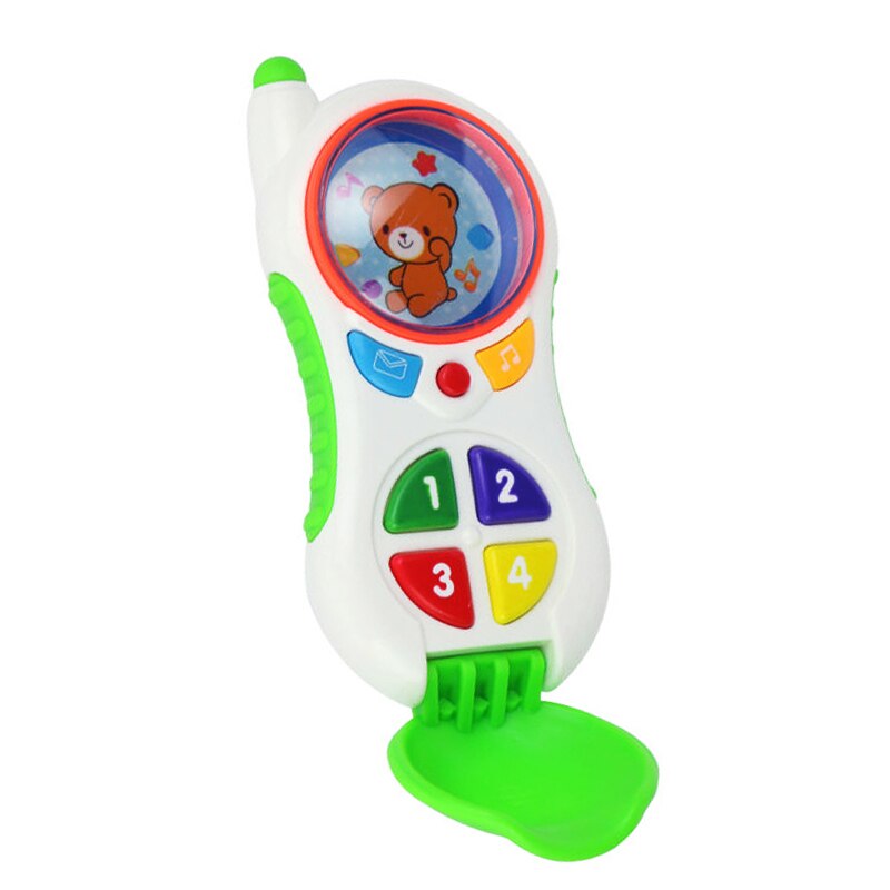 Multi-Stili di Bambini I Bambini Smart Phone Giocattolo con il Suono Elettronico Del Telefono Mobile Del Cellulare di Educazione Precoce Flash Giocattoli Musicali Regalo: B-Green