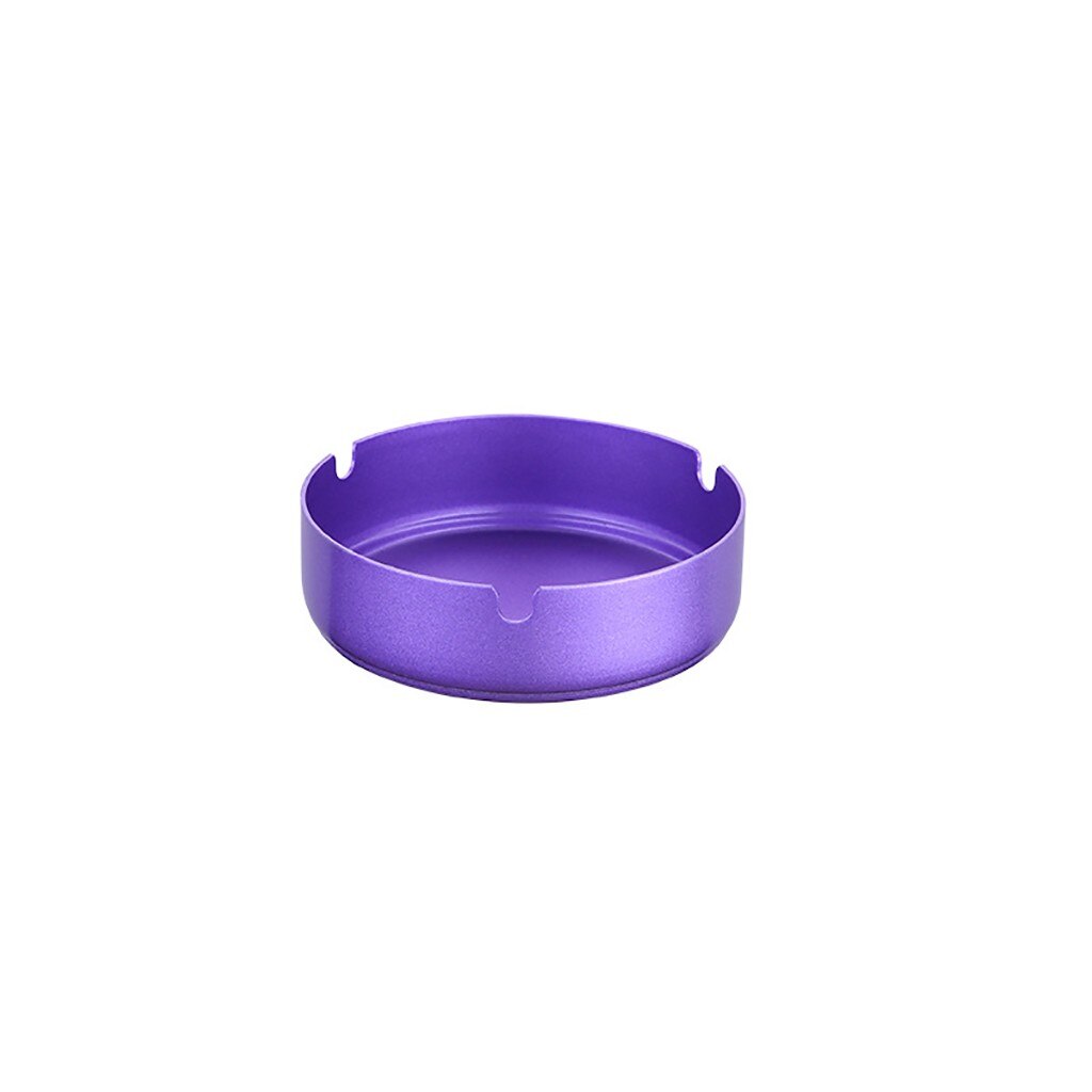 Luxe Roestvrijstalen Asbak Kleurrijke Draagbare Hittebestendig Slip Asbak Ronde Asbak H5: purple