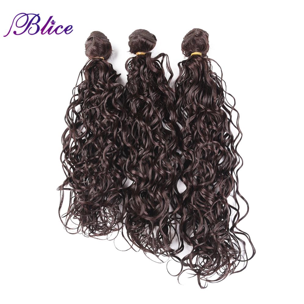 Blice syntetyczne wody doczepy-włosy falowane 3 sztuk/paczka ciemny brąz wysokiej temperatury włókna 18 "20" 22 "wątek zestawy dla kobiety: #4