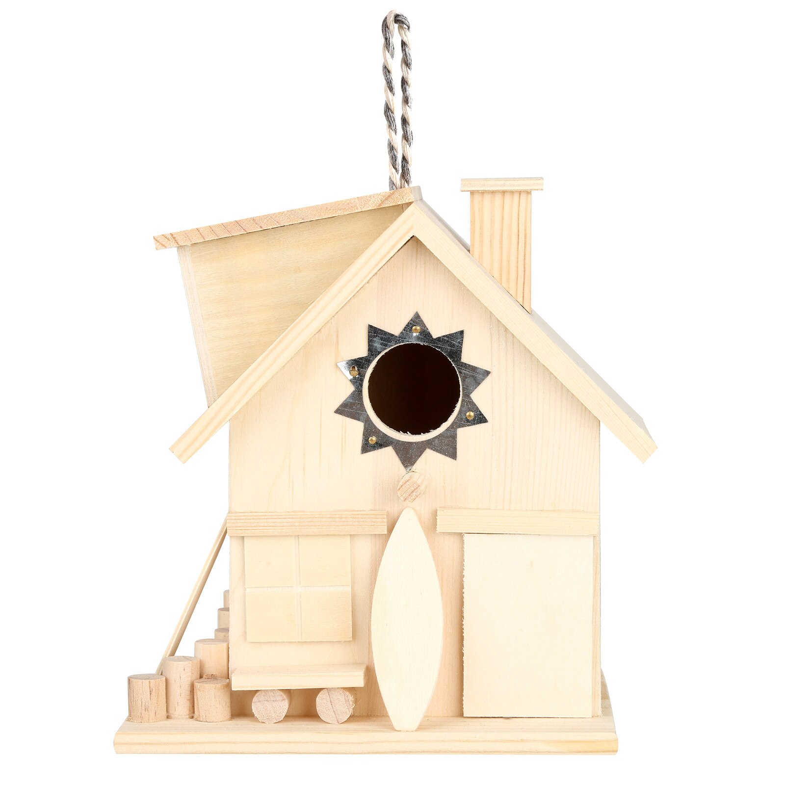 Wooden Bird House Nesting Box Hanging Bird Nests Home Garden Decoration Modern Delicate Outdoor Bird Cage