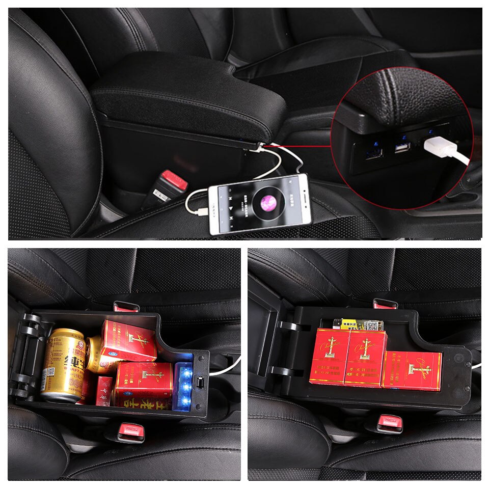 For NISSAN Juke For Infiniti ESQ Armrest Box Central Store Content Car Modification Accessories Dual Layer Retractable