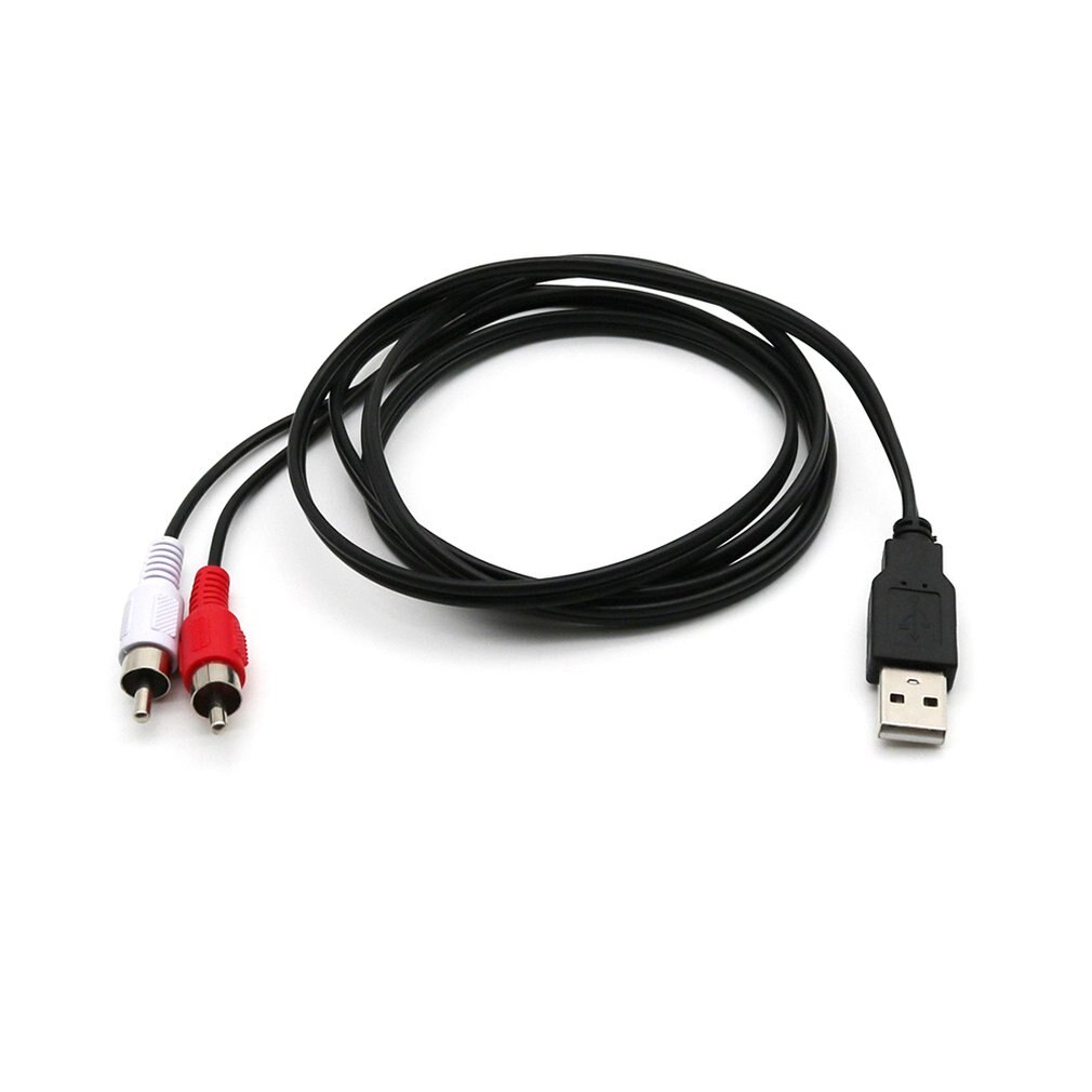 Draagbare Usb A Male Naar 2X Rca Phono Male Av-kabel Tv Aux Audio Video Adapter Usb Naar 2RCA Video kabel Lead Pc Bundel 1 Onleny