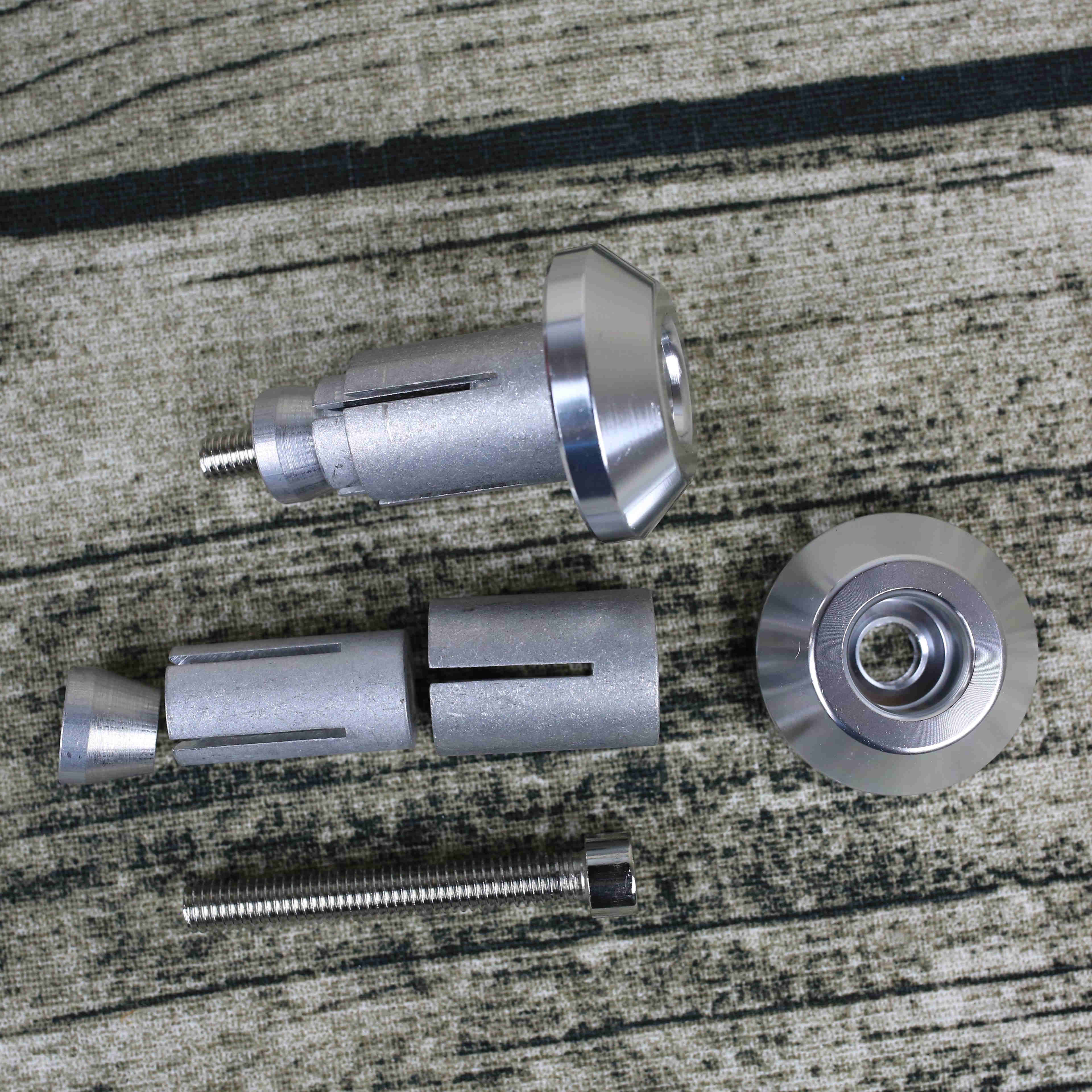 Retro Motorcycle Handlebar Ends GN CG Motorbike Handle Bar Caps Motorcross Bar End Aluminum Alloy Plug Slider 14mm-18mm Diameter: Silver