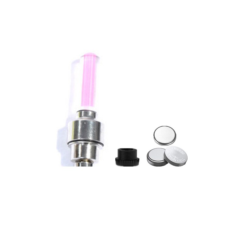 Zacro Bike Light With Battery Tyre Valve Caps Wheel Spokes Led Light Bike Lights Mountain Road Bike Bicycle Lights: 1X Pink
