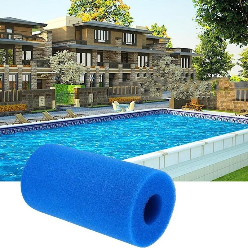 Herbruikbare Schuimfilterpatroon Voor Intex Type H – 10,2 Cm Hoog, 30 Mm Gat, Wasbaar, Voor Zwembadfiltratie (blauw)