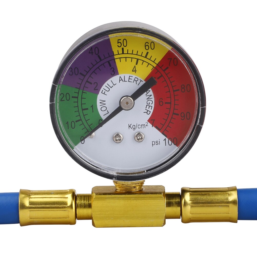 Car Air Conditioning AC R134A Refrigerant Recharge Hose with Gauge Pressure Gauge Measuring Kit Copper Auto Car Accessories