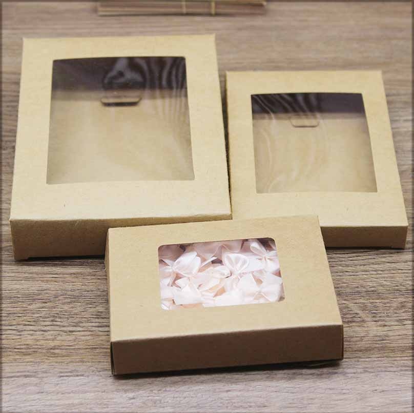 10pc Diy Red heart jewelry packing box red kraft white big package box wedding favors candy things decoration box