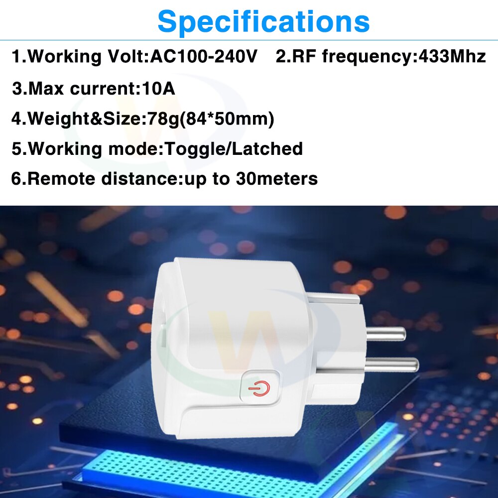 433 mhz trådløs fjernkontroll smart bryter  ac 220v 15a fjernkontroll eu stikkontakt universell rf relé mottaker på av kontroller til lys