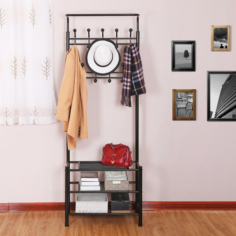 Kledingrek Vloerstaande Kleren Opknoping Opslag Plank Kleerhanger Rekken Thuis Eenvoudige Stijl Slaapkamer Meubels Verwijderbare Hwc