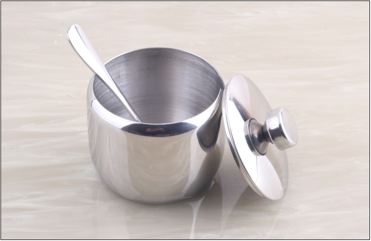 304 stainless steel spice jar sauce pot salt sugar bowl kitchen utensils supplies Seasoning box caster