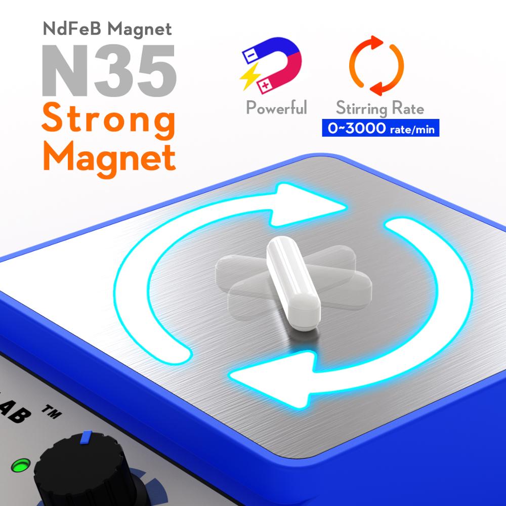 Magnetomrører magnetblander med omrører 3000 omdr./min. maks. omrøringskapacitet : 3000ml af ks-tek
