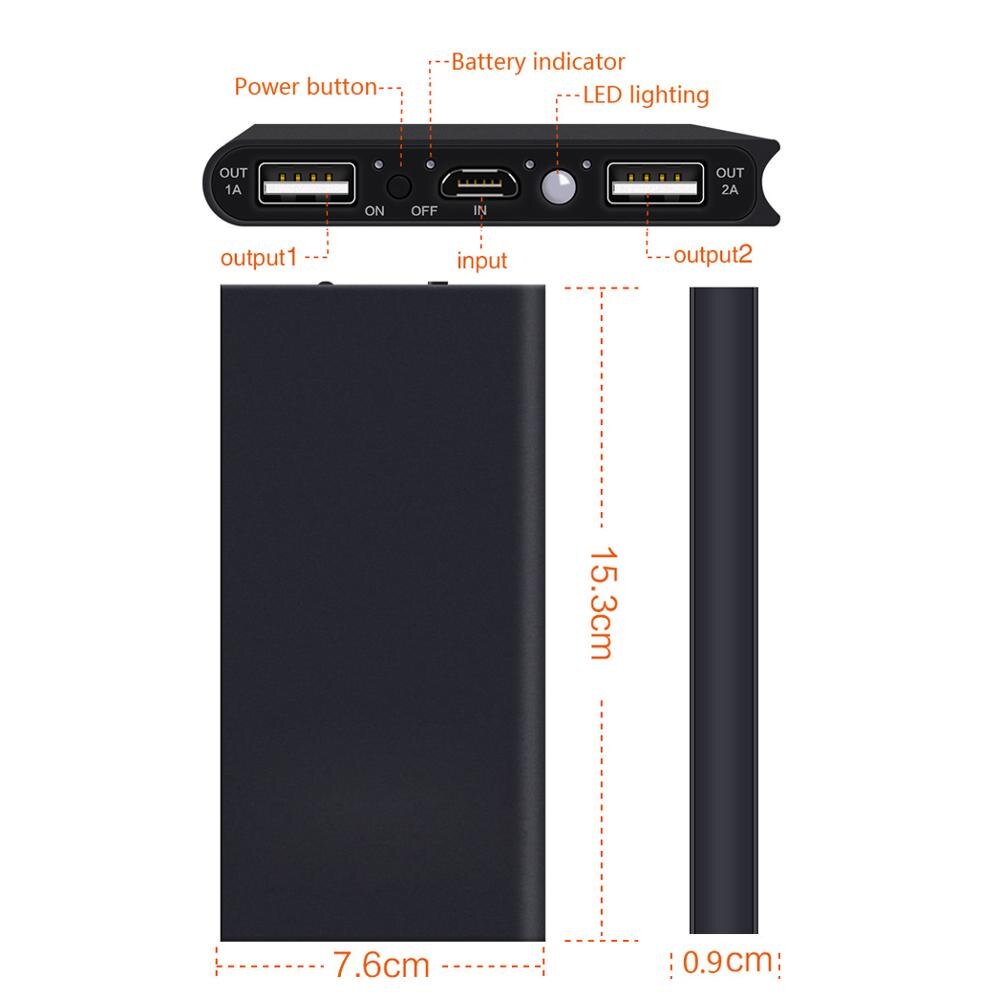 20000Mah Draagbare Externe Batterij Zonne-energie Bank 2.1A Snelle Telefoon Oplader Dubbele Usb Uitgang Poverbank Voor Xiaomi Huawei Iphone