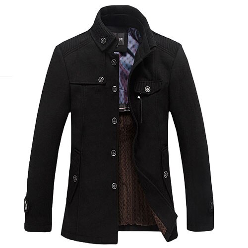 Winter Wolle Jacke Männer lässig Verdicken Stehkragen Mäntel Casaco Masculino Palto männer Windjacke Mäntel Wolle Trenchcoat: dunkel grau / XL