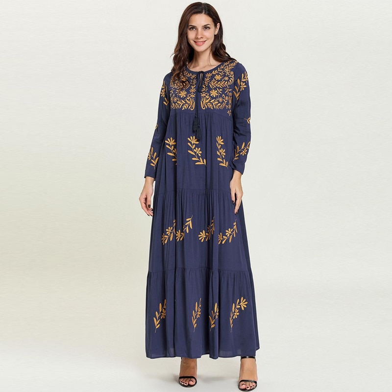Vestidos compridos dubai abaya kaftan marokko arabisk muslimsk kjole kalkun kaftan tyrkisk hijab kjoler robe musulmane longue arabisk