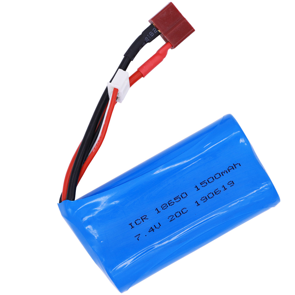 5Pcs Lipo Batterij Voor Wltoys 12428 12401 12402 12403 12404 12423 FY-03 FY01 FY02 Rc Speelgoed Batterij Onderdelen 7.4V 1500Mah 18650 T Plug