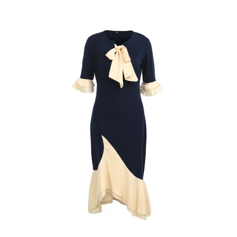 Elegante frauen Büro Dame Formale Tragen Halbe Hülse Kleider Damen Business Arbeit Party Bleistift Kleid Anzug S-4XL