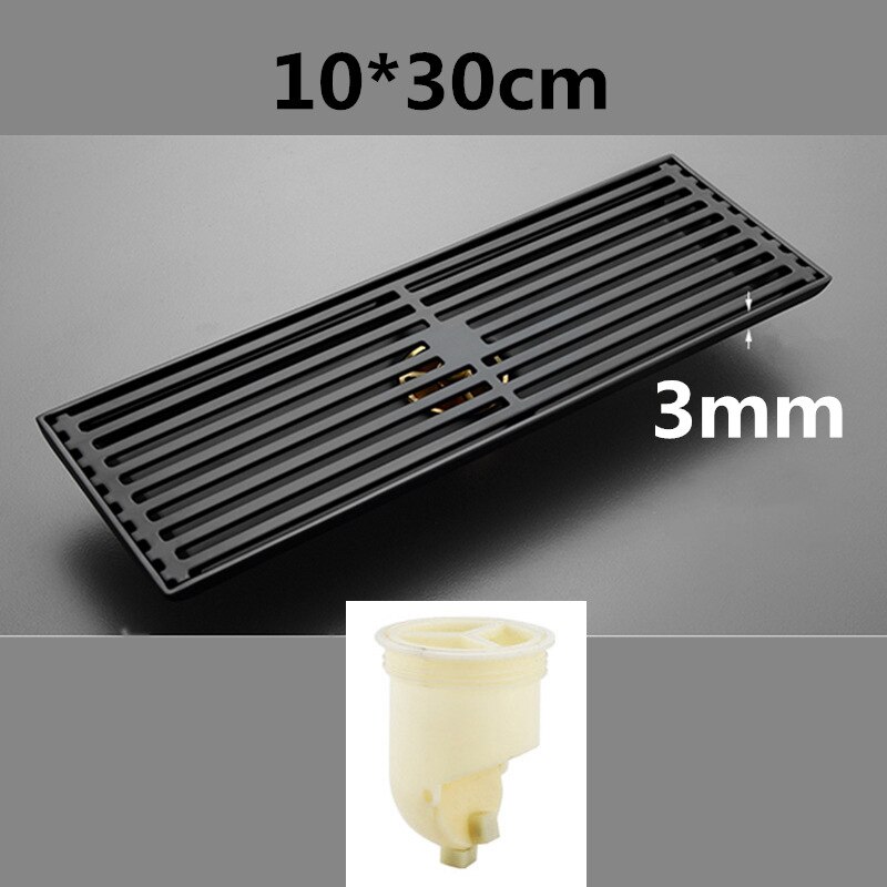 Thickened Stainless Steel Floor Drain Solid Large Displacement Strip Bathroom Hotel Rectangular Floor Drain