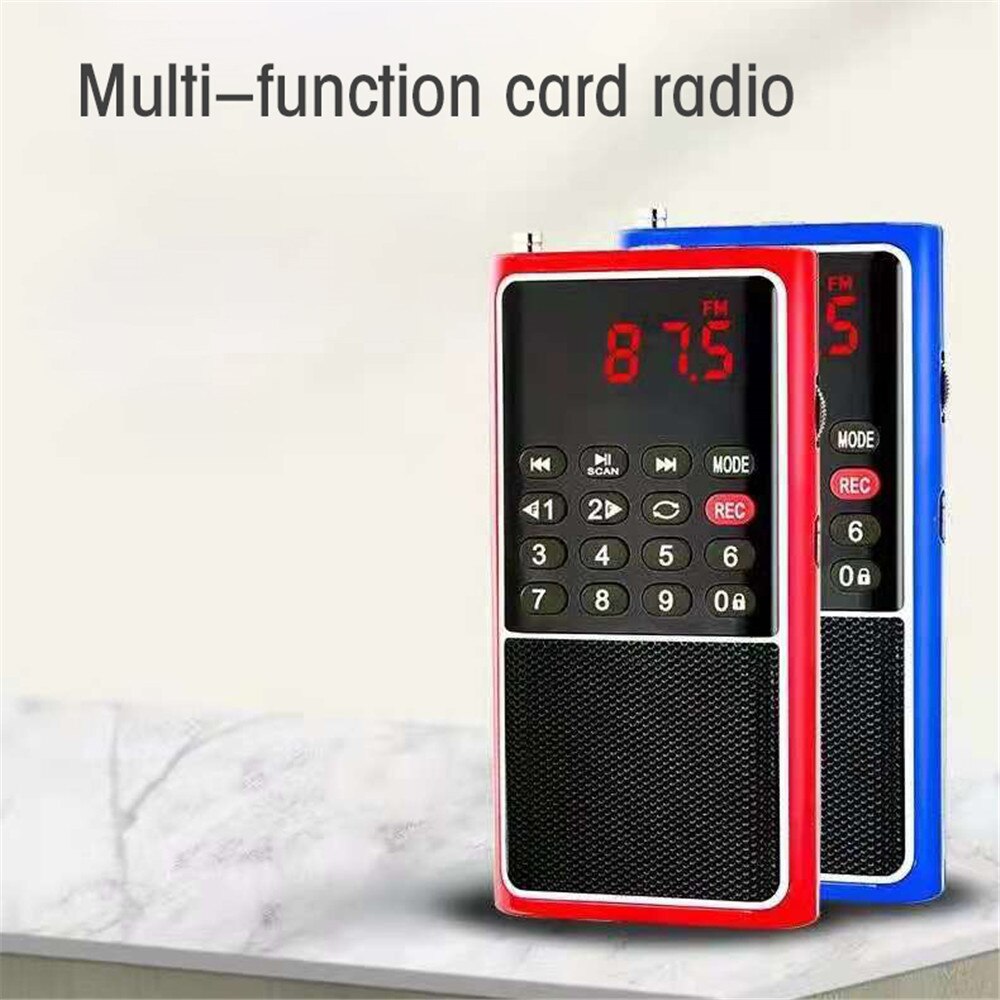 Portable Digital Display FM Radio Mini Speaker Big Volume With Headphone Jack HiFi Sound Radio Station Pocket Radio Speaker