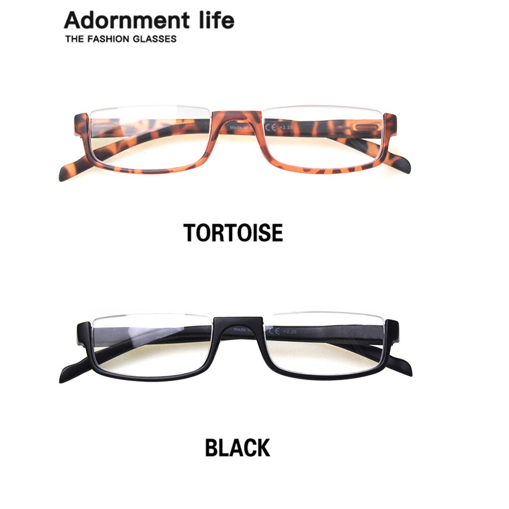 Boncamor-gafas de lectura con marco de media luna para hombre y mujer, lentes de lectura con bisagra de resorte, 2 pares