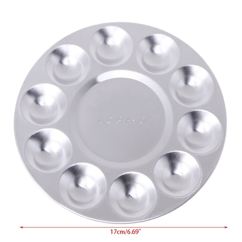 Olie Verf Palet Plaat Aluminium Ronde Olie Verf Palet Art Kleur Mengen Plaat Met 10 Groeven Art Supplies