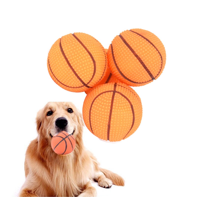 Gummi kæledyr hund basketball sjove børn kæledyr hund legetøj knirkende bold kæledyr hund kat interaktive træningsværktøjer