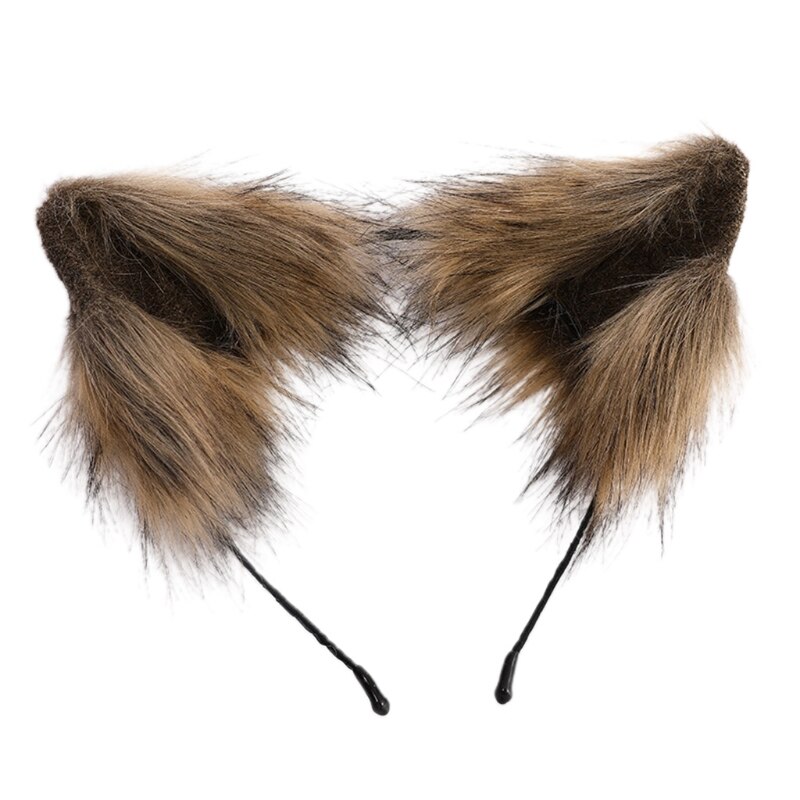 Lolita – tête de Cosplay gothique en peluche avec oreilles de chat pour décoration de fête d&#39;halloween: 5
