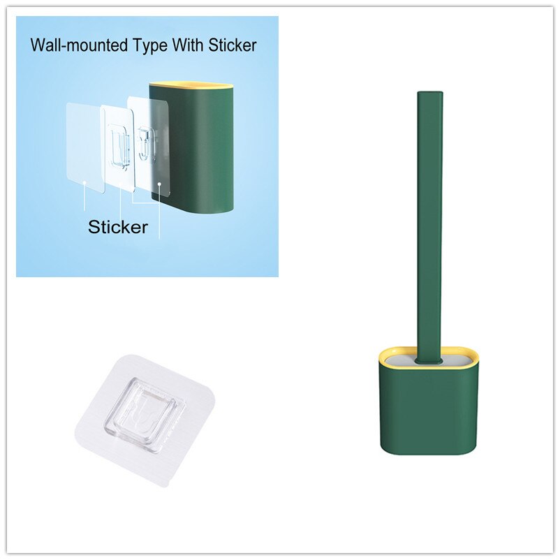 Siliconen Wc Borstel Wandmontage Flexibele Wc Borstel Set Met Quick Dry Houder Wc Set Wc Borstel Wegwerp cleaners flexibele wc borstel