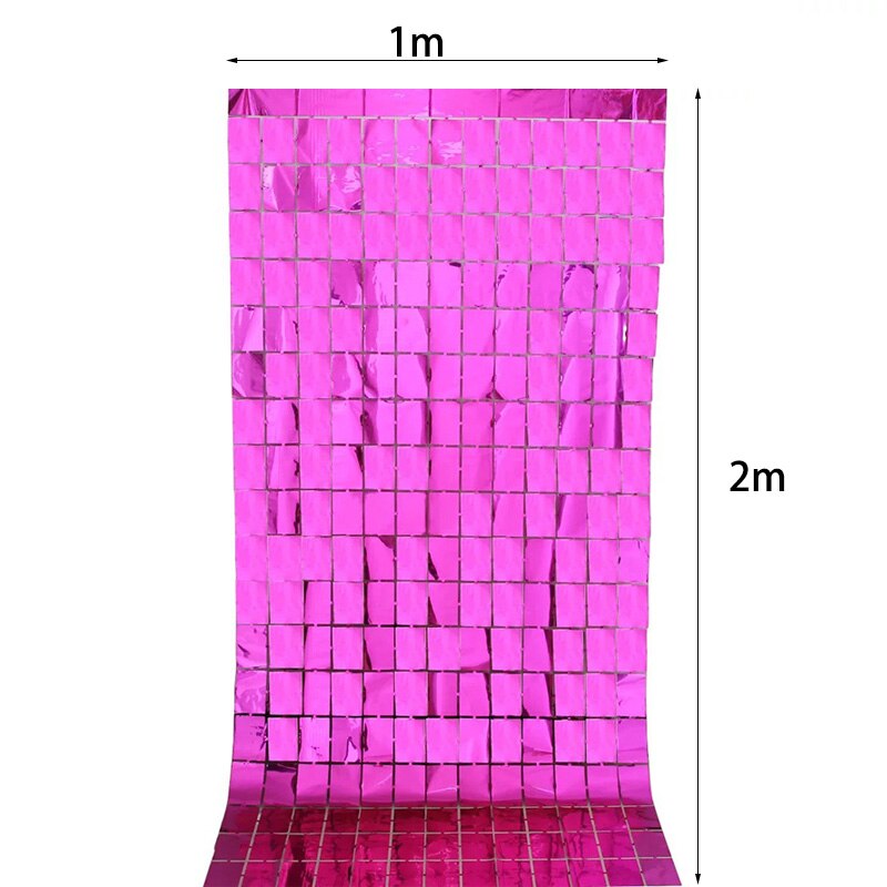 Zasłona cekinowa tło tło strony dekoracje ślubne i urodzinowe tło cekinowa ściana Glitter kurtyna tło folia kurtyna: Cube Hot Pink
