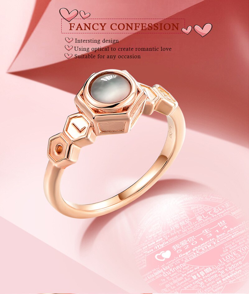 100 sprache ICH Liebe Sie Projektion Adjectable Ringe Liebe Speicher Ring Valentinstag Romantische Schmuck