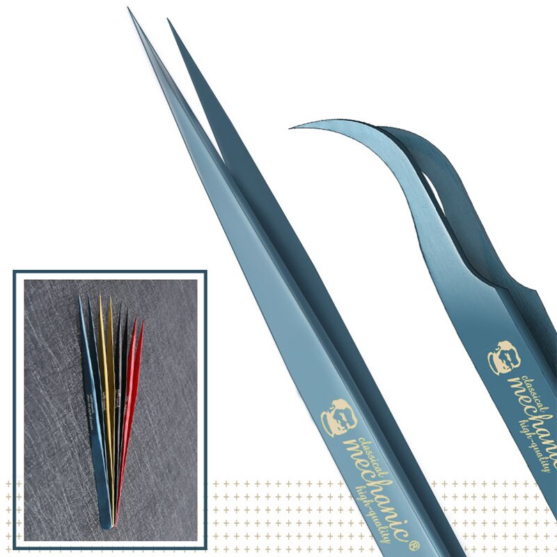 Pinça eletrônica de aço inoxidável, mecânica, reta, curvada, precisão, pinças, fórceps, reparo de telefone, ferramentas manuais